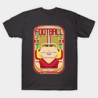 American Football Red and Gold - Hail-Mary Blitzsacker - Hazel version T-Shirt